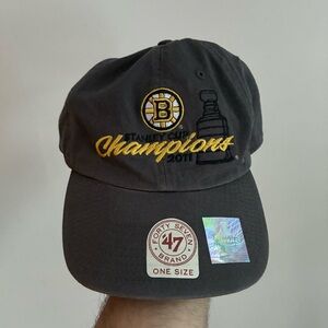 Black Boston Bruins Stanley Cup Champions Cap